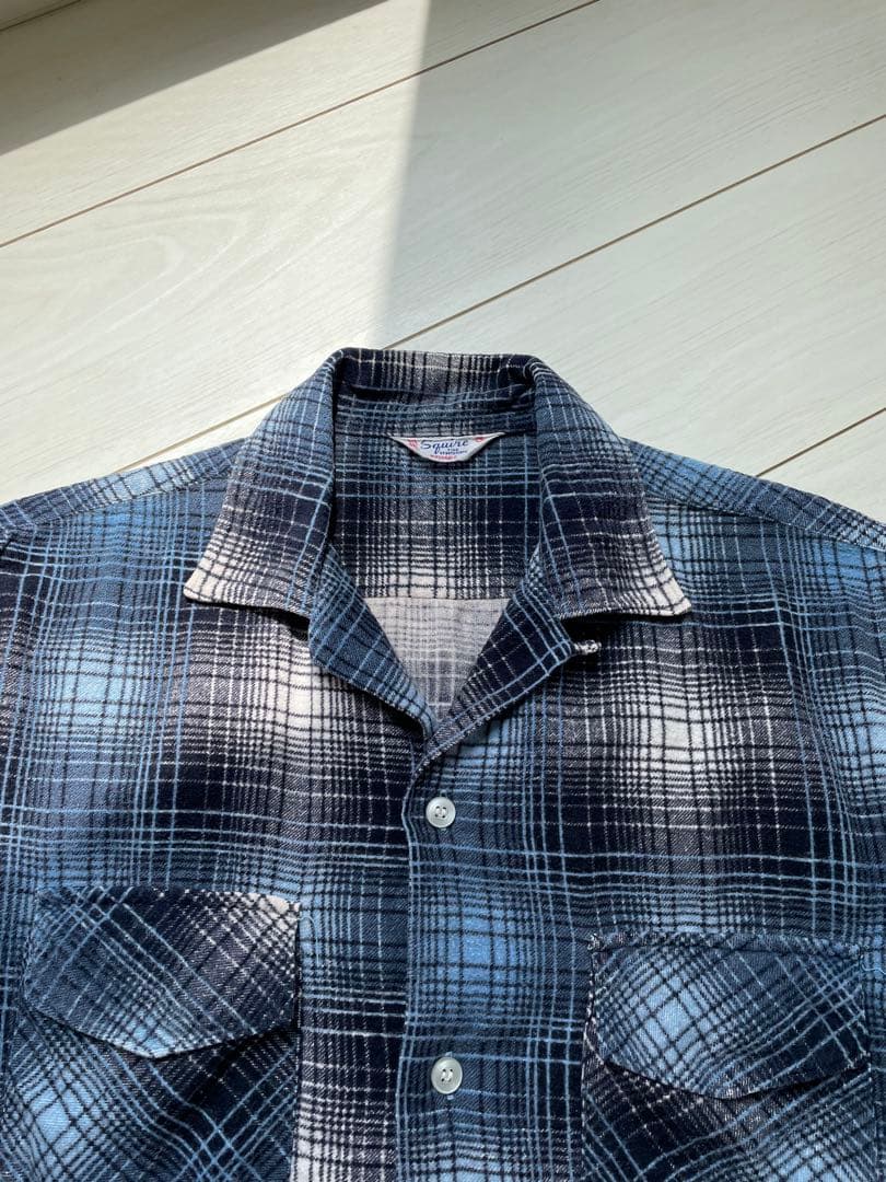 60s プリントネル オンブレー シャドーチェック ビンテージ ネルシャツ 60s プリントネル オンブレー シャドーチェック ビンテージ ネルシャツ