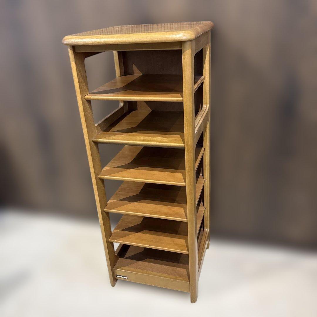 カリモク　天然木　6段スリッパラック カリモク karimoku スリッパラック 木製 6段 美品 スリット 天然木