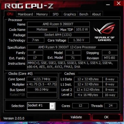 AMD Ryzen 9 3900XT CPU動作確認済み