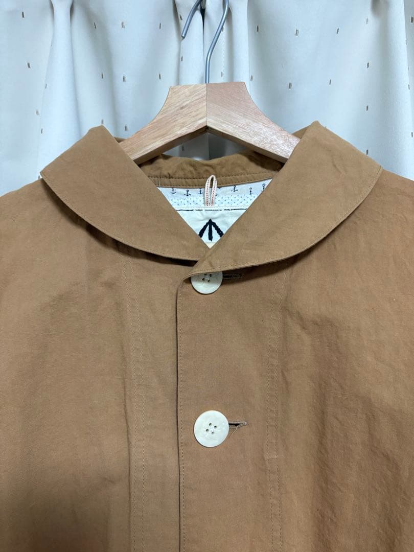 快晴堂 セーリングクロスへちま衿デッキジャケットブラウン サイズ 3＋