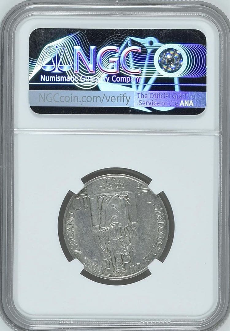 1934年 XIIIバチカン市国 10リラ銀貨 教皇ピウス11世 NGC認証