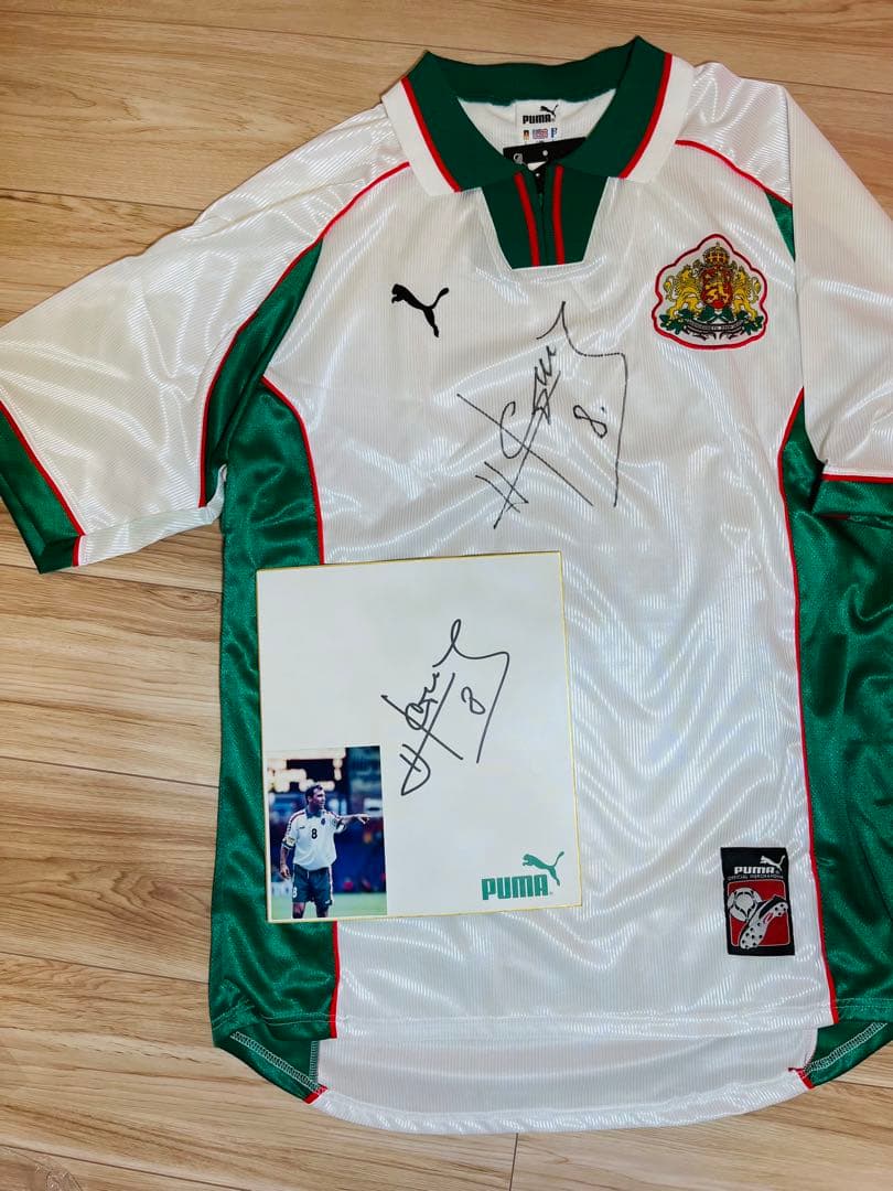 こ*ま様 フリストストイチコフ　1990年代　直筆サイン入りユニフォーム　色紙付 こ*ま様 フリストストイチコフ 1990年代 直筆サイン入りユニフォーム