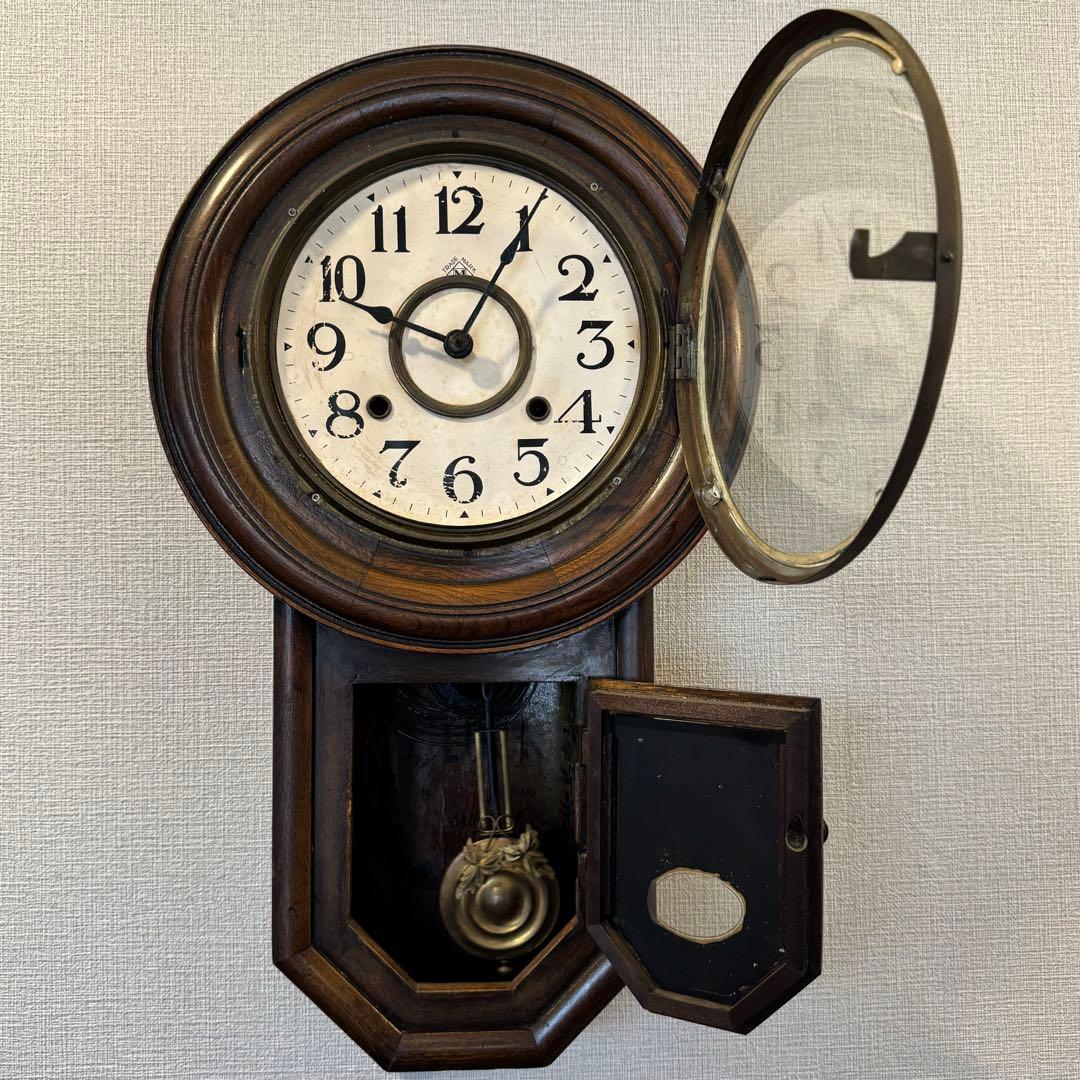 完動・美品〉昭和初期レトロ HOKENゼンマイ振り子時計 - メルカリ