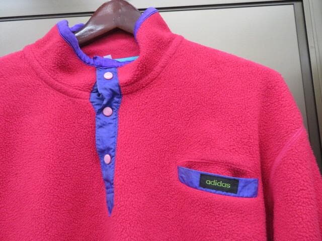 80-90s デサント製 adidas(アディダス) スナップT 長袖フリース
