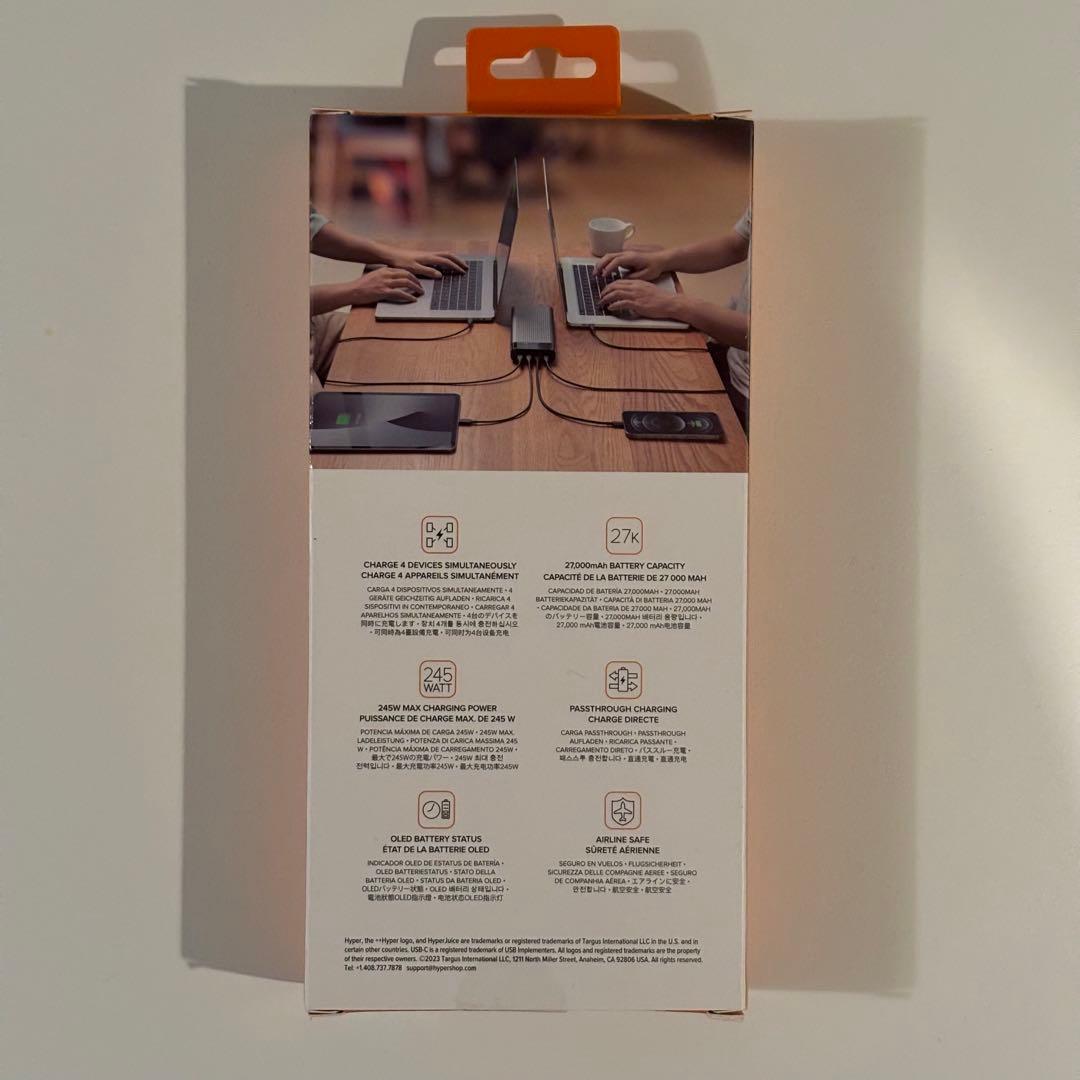 HyperJuice 245W バッテリーパック 27,000mAh