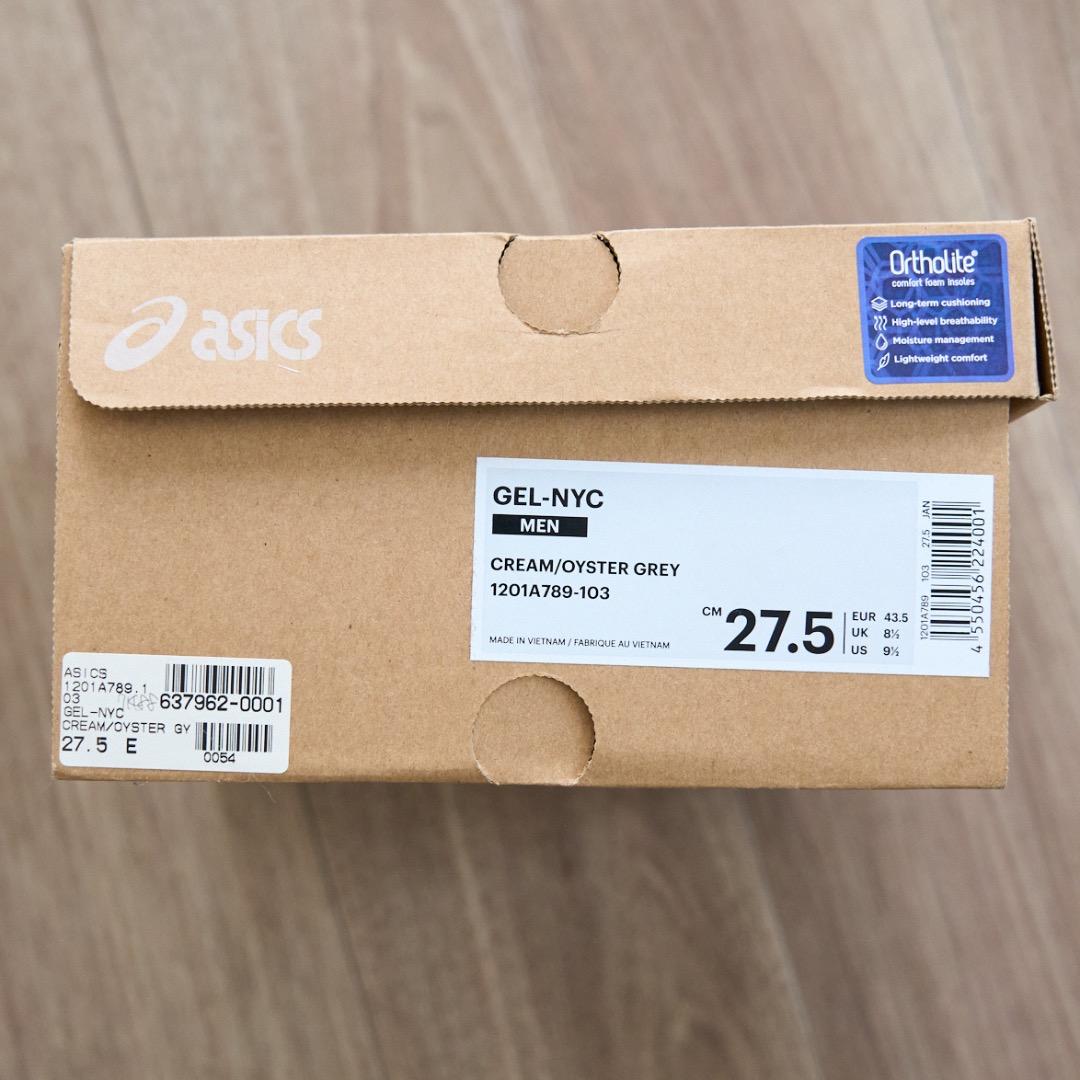 美品 ASICS GEL-NYC cream/oystergray 27.5cm