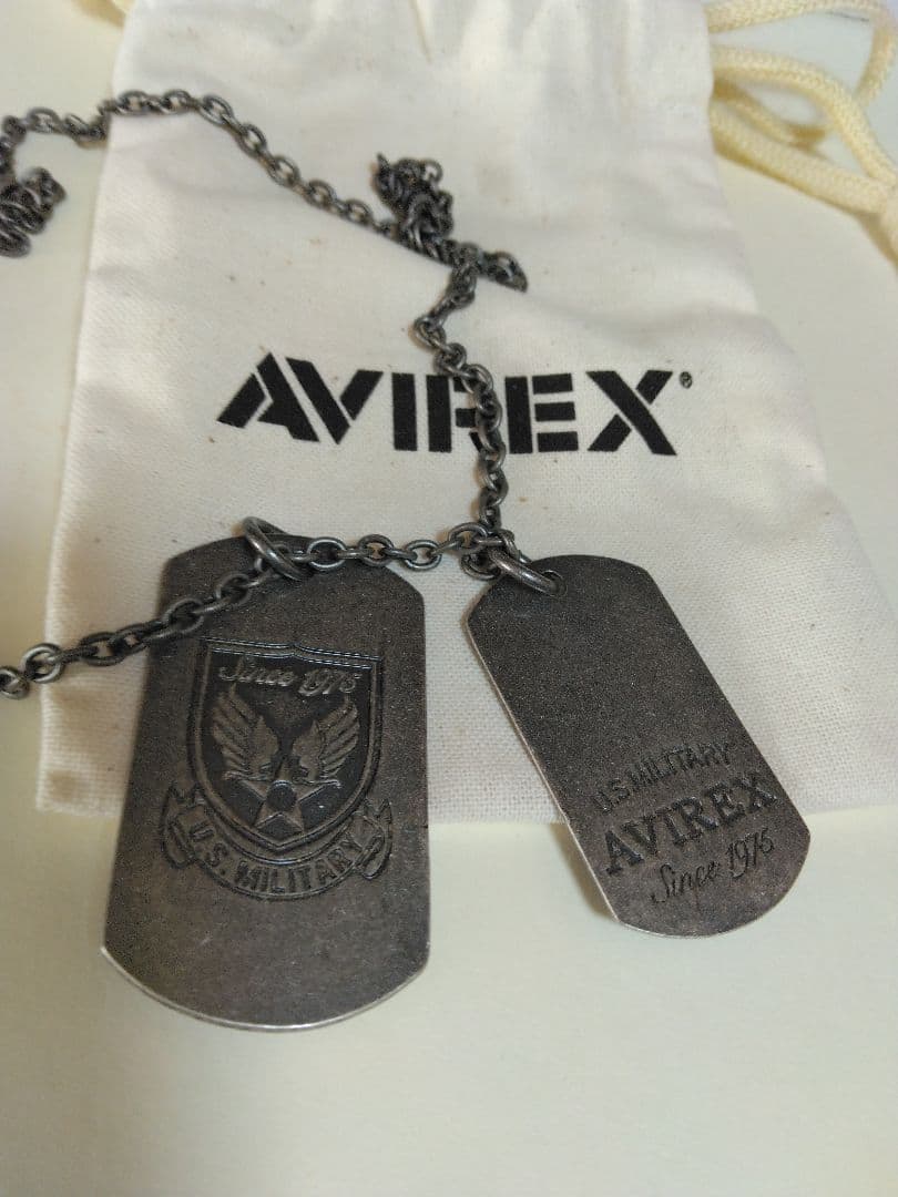 空*様 AVIREX メタルドッグタグネックレス - アクセサリー高価