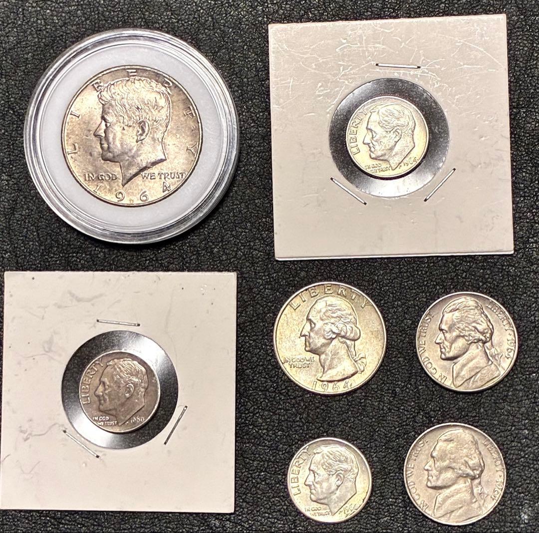 ペ*パ様 1964年 ケネディ ハーフダラー 銀貨 他 銀貨などまとめ売り ケネディ ハーフダラー 1964年銀貨 | Macomical Shop