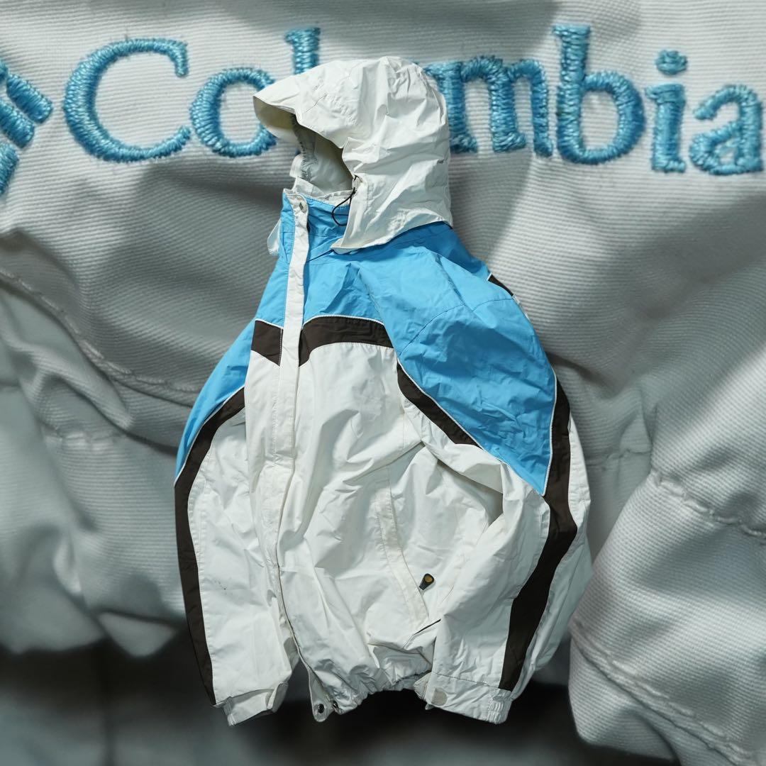 00s Columbia shell jacket 水色 茶色 テック系 y2k - メルカリ