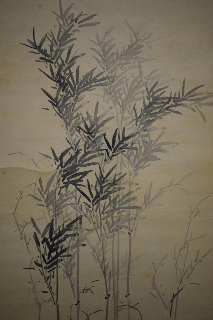 真作/野呂介石/矮梅/竹林図/布袋屋掛軸HI-27 - メルカリ