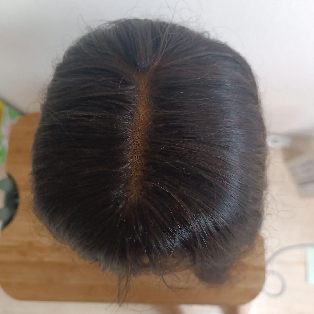 ダークブラウン ウェーブロングウィッグ100%バージン人毛