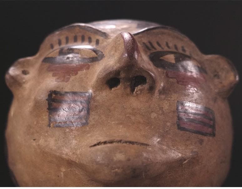 ◇『ナスカ文化 彩文土器 加彩戦士象形壷』 ナスカ◇検）アンデス文明