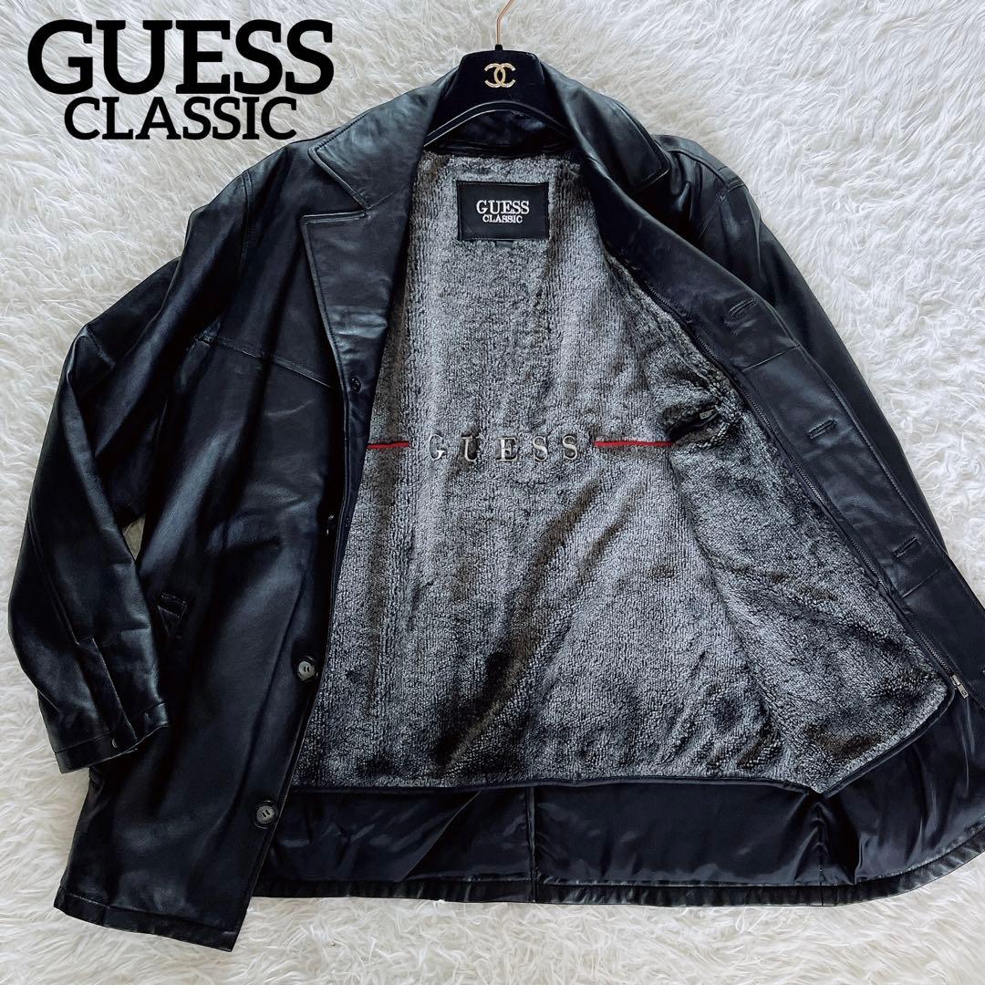 GUESS CLASSICS】ラムレザージャケット ブラック