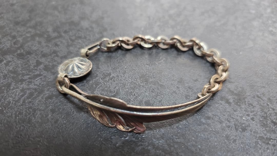 【希少廃盤品】LARRY SMITH / KAZEKIRIBRACELET Larry Smith Kazekiri Chain Bracelet - Native Feather | 日本の