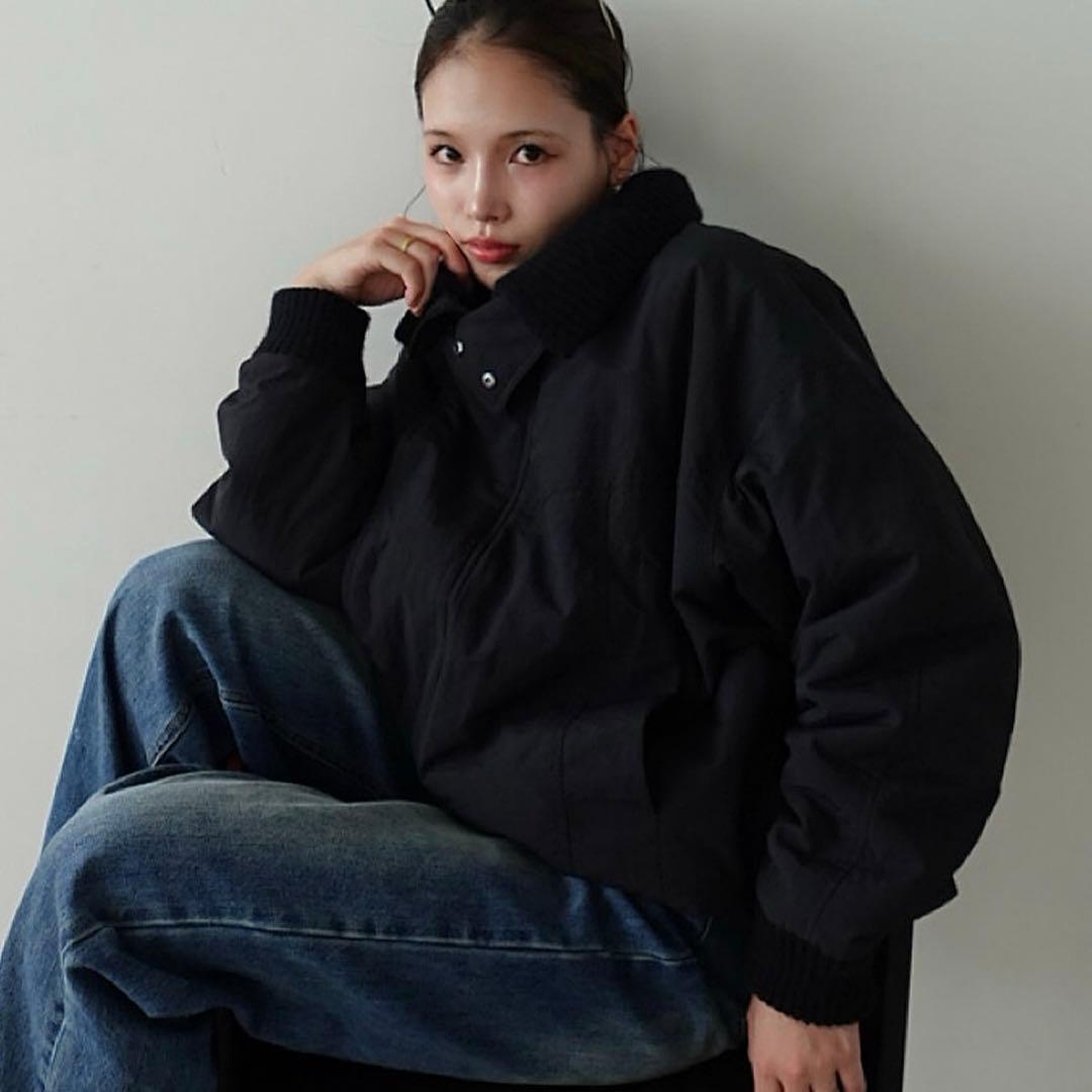 値下げ中】callautia × yayoi リブニットカラー中綿ジャケット - メルカリ