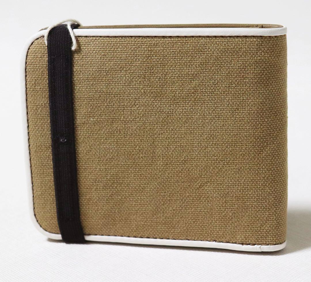 《アニエスベー》箱付新品 軽量 コットンレザーコンビ 2つ折り財布 ウォレット