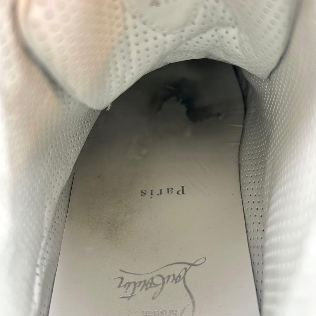 美品】クリスチャンルブタン ハイカットスニーカー メンズ レザー 白