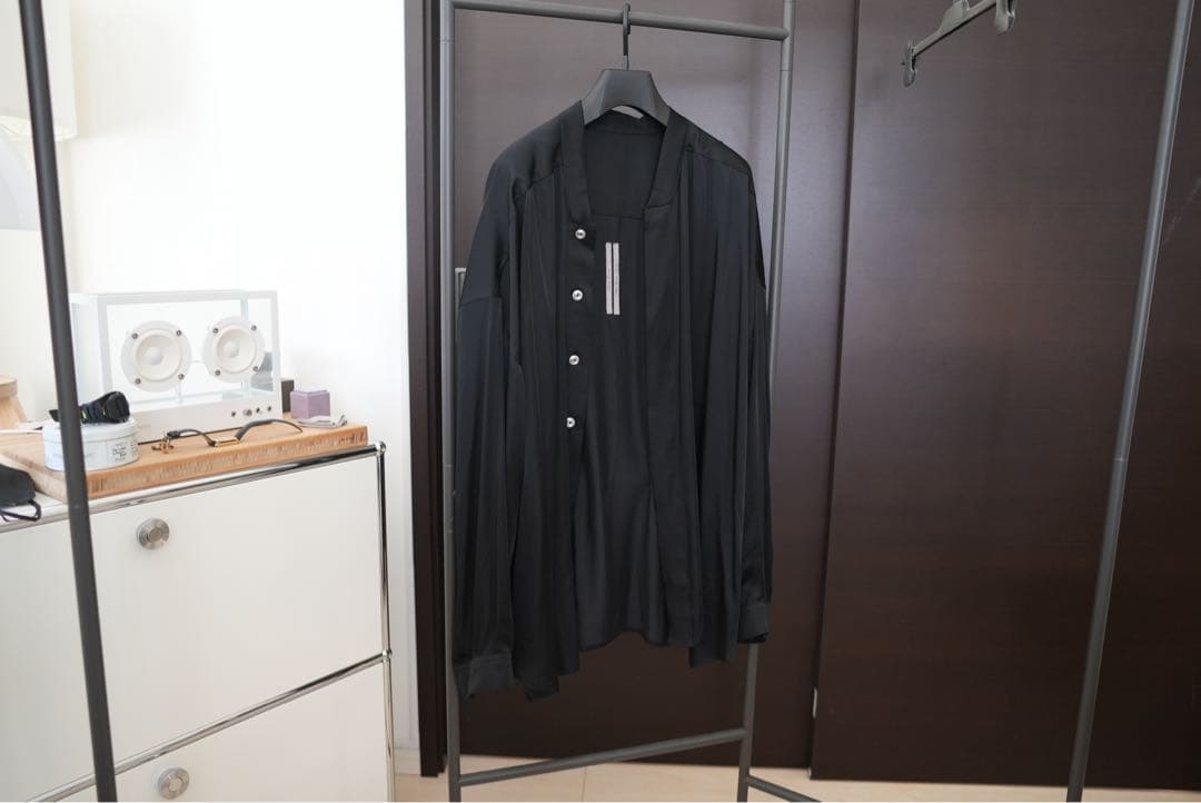 Rick Owens 25SS OVERSIZED FAUN SHIRT 黒 RICK OWENS | JUMBO FAUN SHORT SLEEVE SHIRT