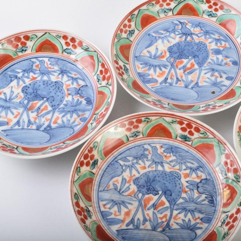 中国 赤絵 花鳥神獣文 小皿 四客 C 9087 - メルカリ