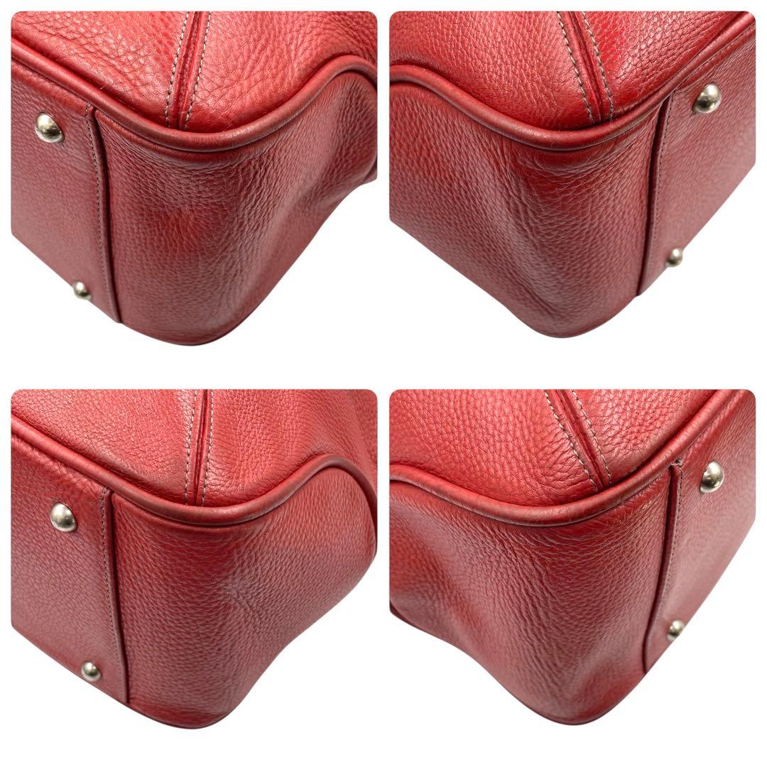 《超美品》ペッレモルビダ メイデンヴォヤージュ バッグ シボ革 レザー レッド