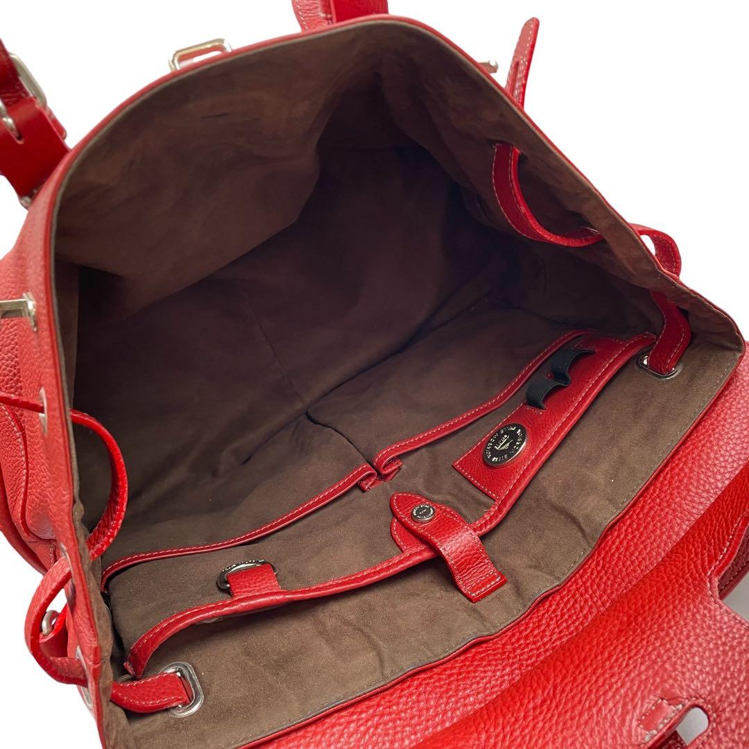 《超美品》ペッレモルビダ メイデンヴォヤージュ バッグ シボ革 レザー レッド