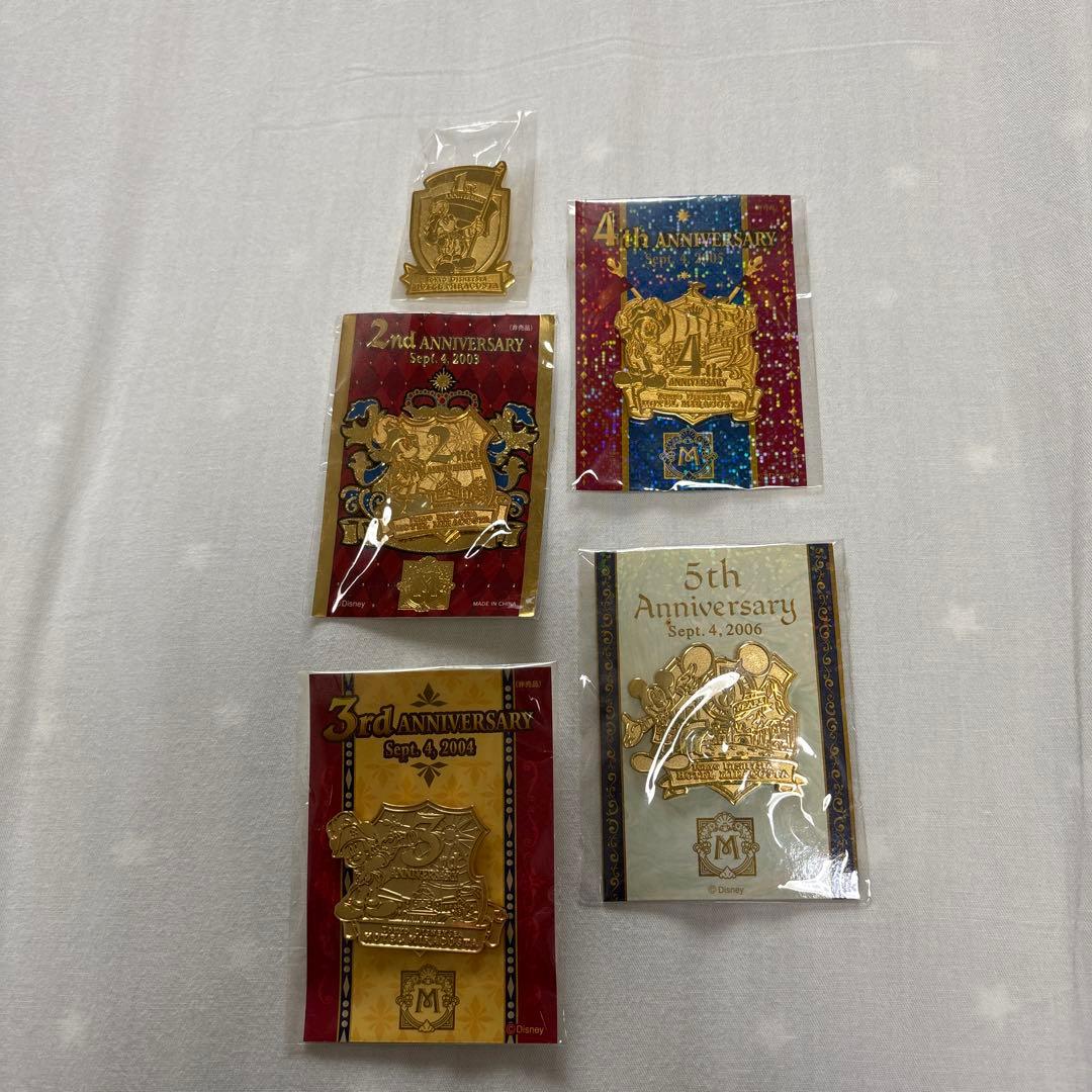 非売品　ホテルミラコスタ　アニバーサリー記念ピンバッチ　5個セット 非売品 ホテルミラコスタ アニバーサリー記念ピンバッチ 5個セット