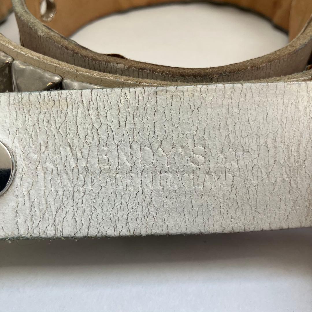 希少 WENDY'S ウェンディーズ 2連 スタッズベルト イングランド製 白