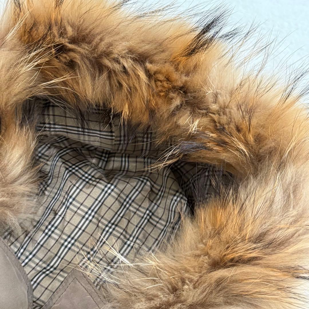 バーバリーブルーレーベル フード付き中綿コート ノバチェック トグル