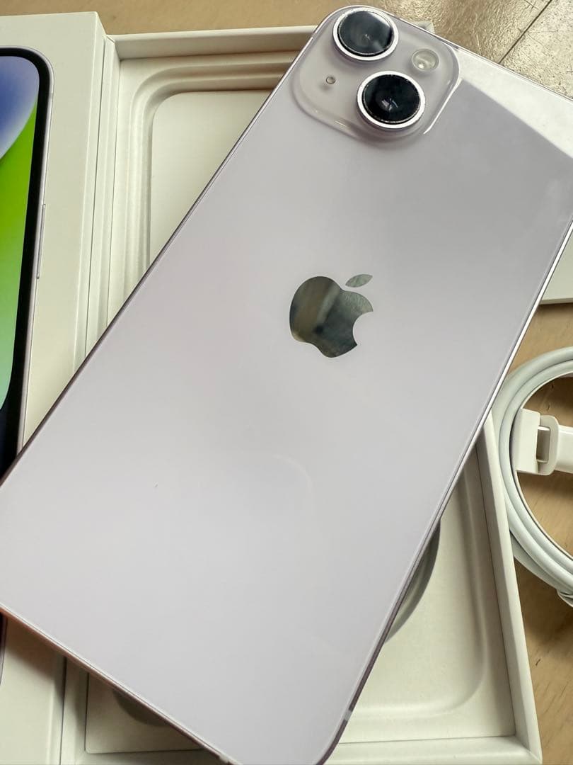 Apple iPhone14 128G パープル 本体 充電ケーブル付き