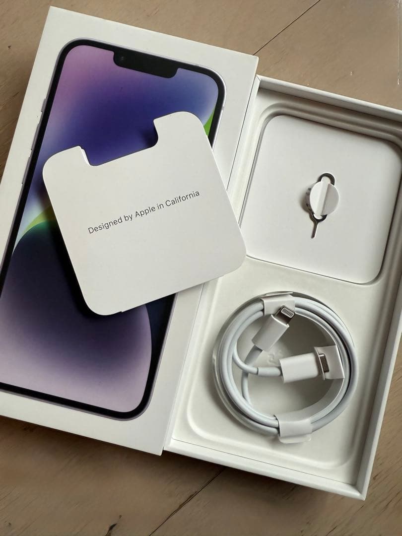 Apple iPhone14 128G パープル 本体 充電ケーブル付き