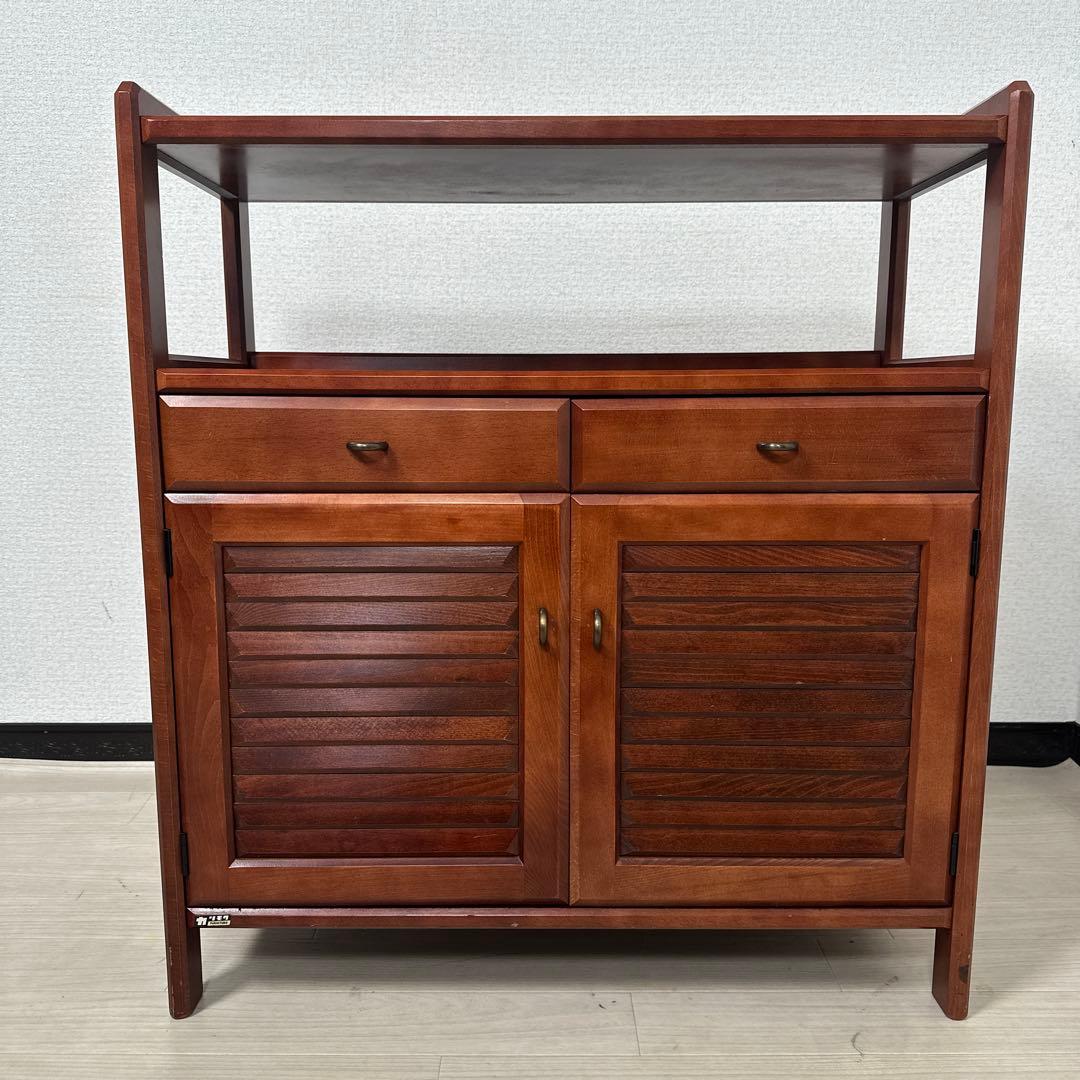 カリモク 天然木 電話台 花台 レンジ台 サイドチェスト キャビネットi4