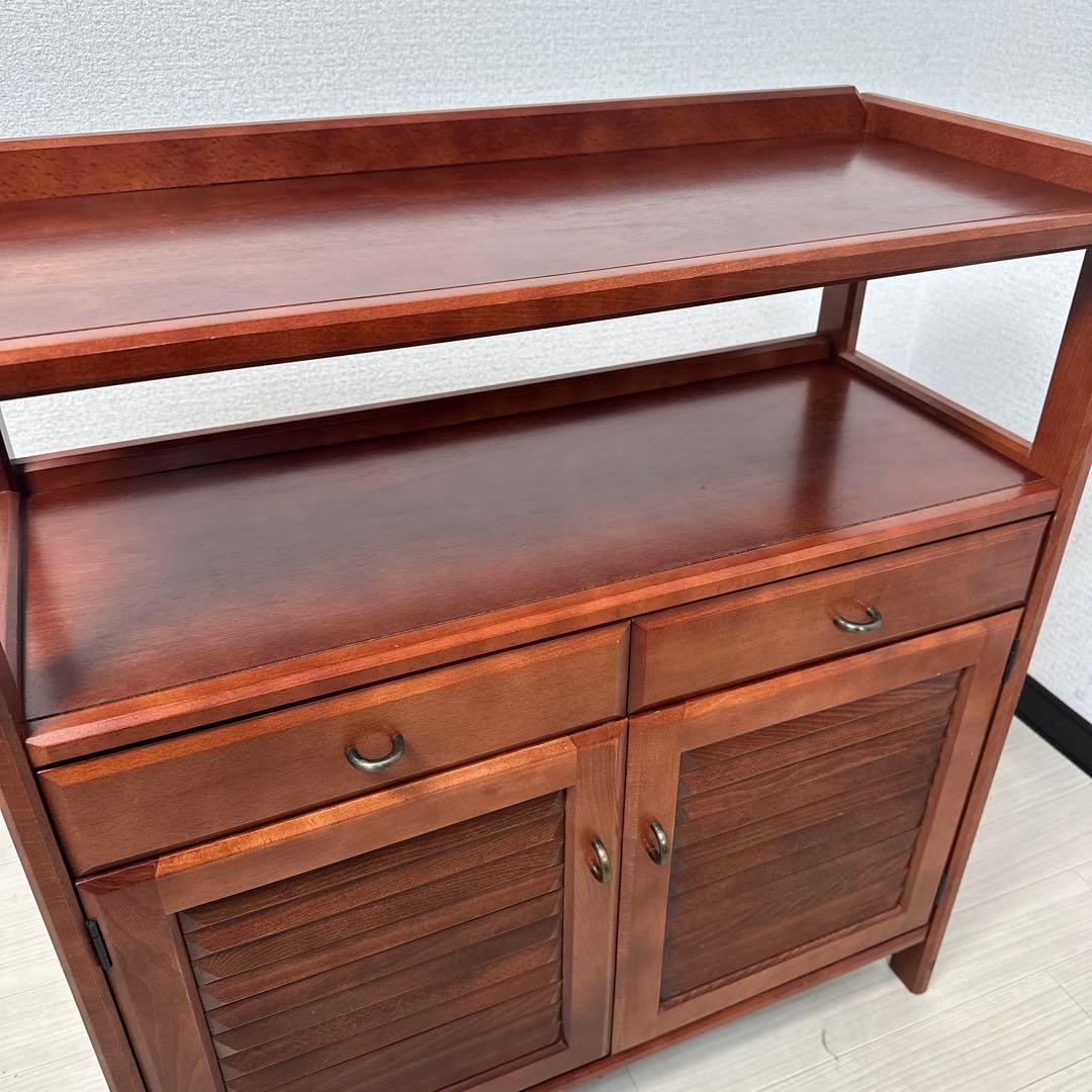 カリモク 天然木 電話台 花台 レンジ台 サイドチェスト キャビネットi4