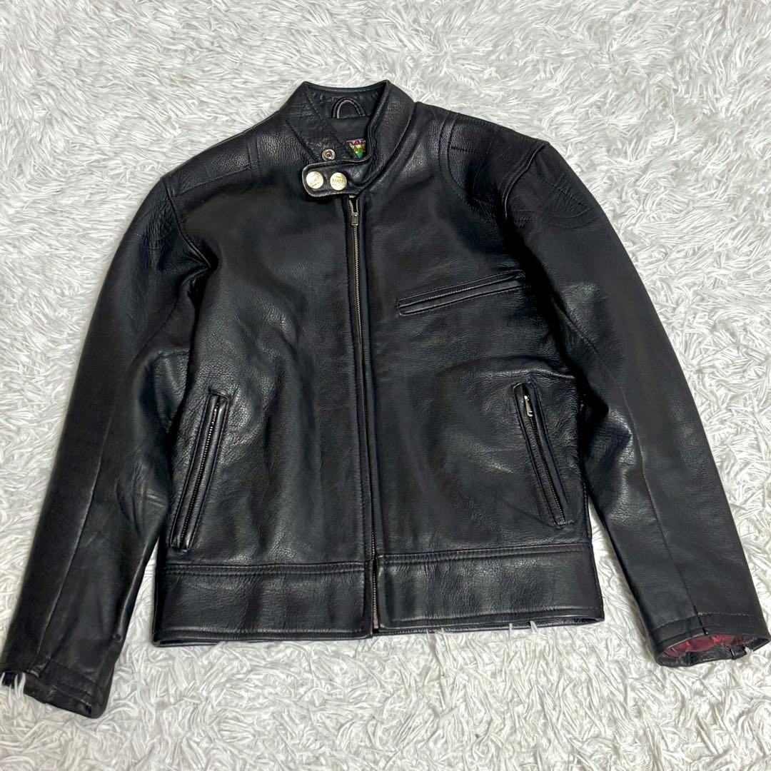 ✨美品✨裏地赤❗️ NANKAI シングルライダースジャケット ブラック黒