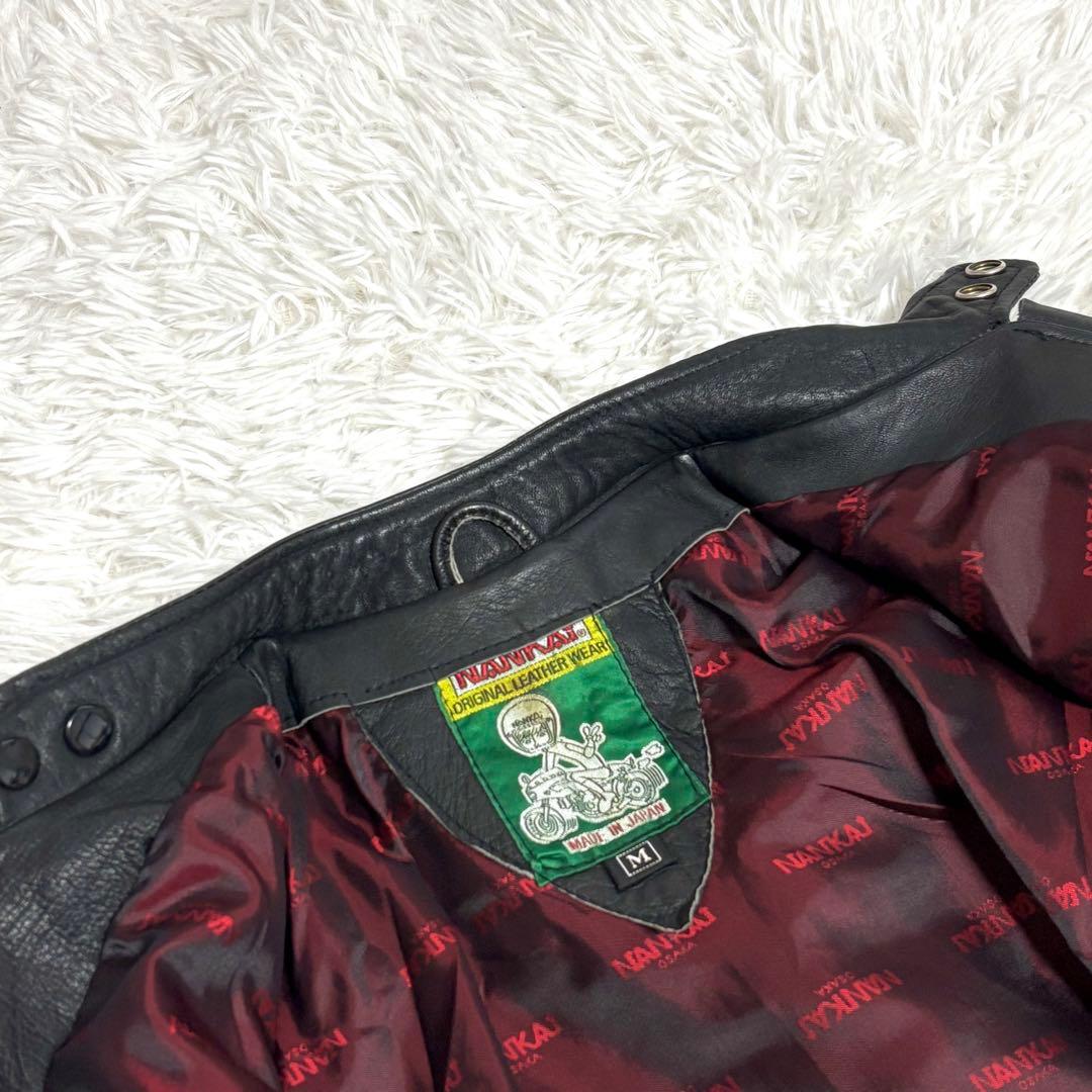 ✨美品✨裏地赤❗️ NANKAI シングルライダースジャケット ブラック黒