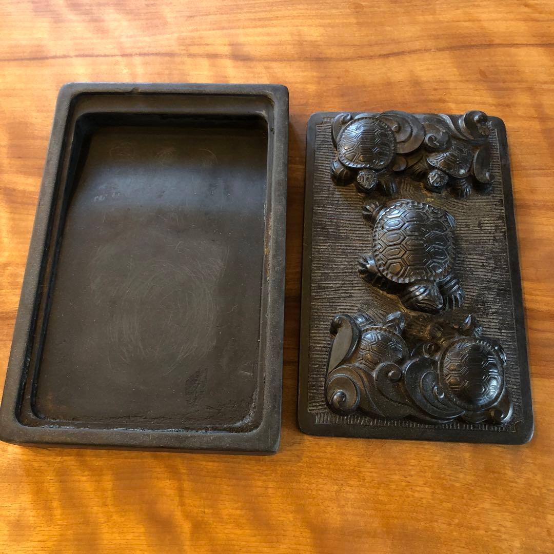 貴重 中国伝統工芸品 亀 彫刻硯 - メルカリ