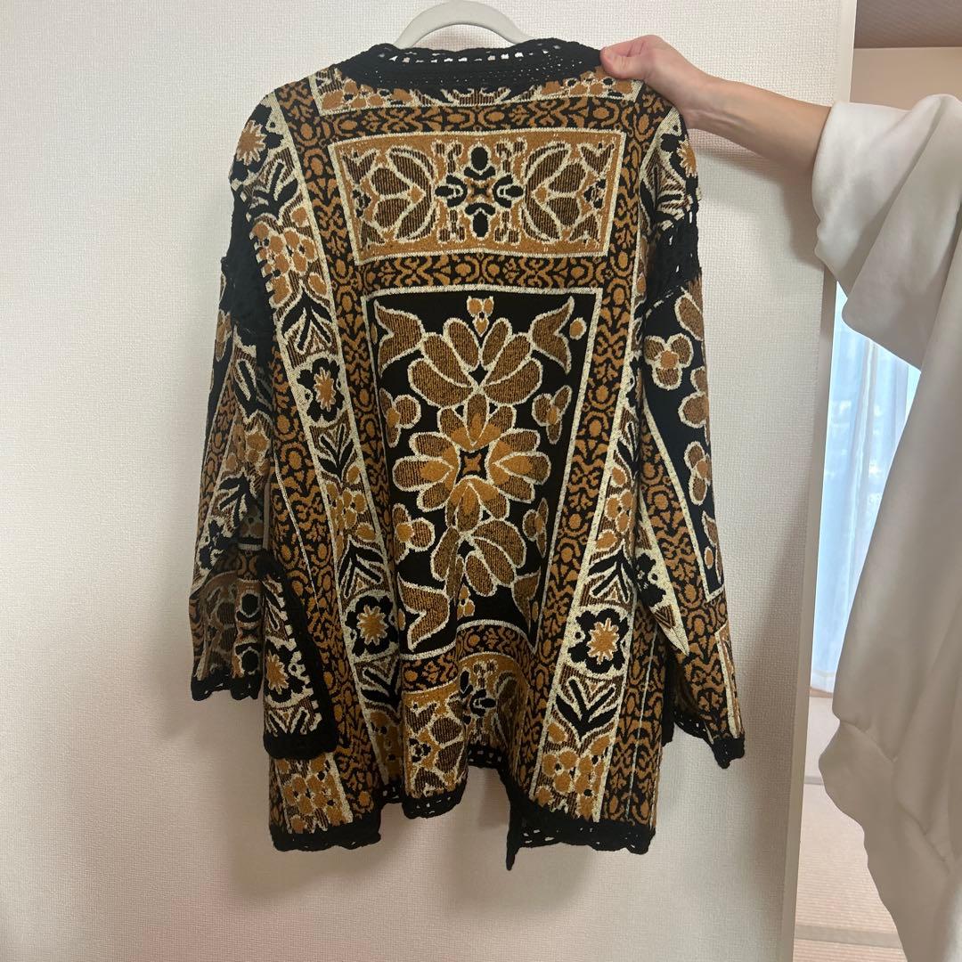 AMERI 花柄ニットカーディガン 長袖 - メルカリ