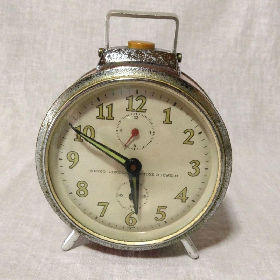 昭和レトロ 目覚まし時計 SEIKO 手巻き ヴィンテージ 当時物 - メルカリ