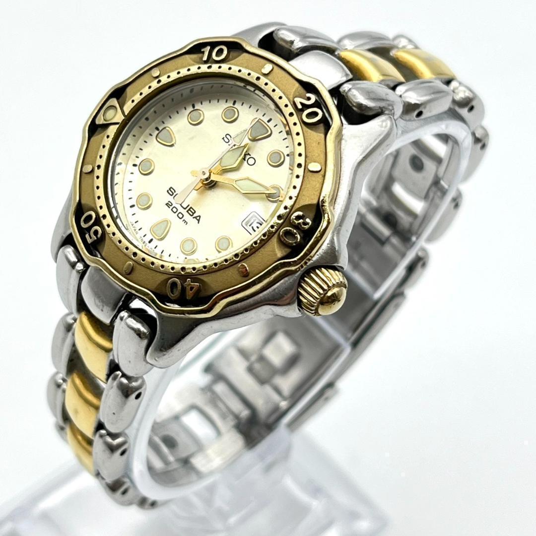 セイコー 腕時計 スキューバ 200m 新品電池交換済 スクリューバック