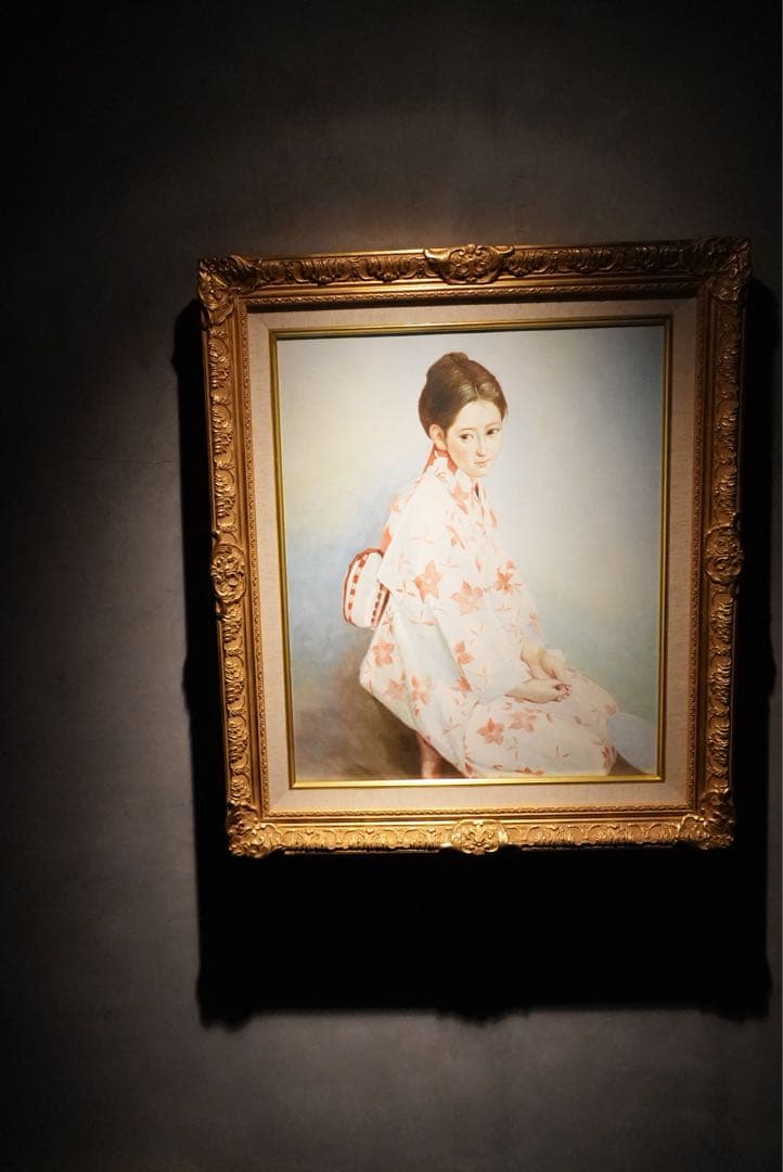 リアリズム　【浴衣をきる女】　肉筆油彩画