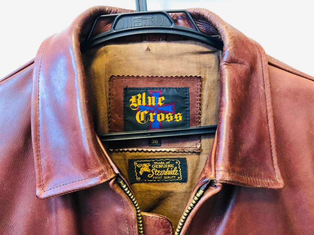 美味☆BLUE CROSS ヴィンテージ シングルライダース ブルークロス 本革
