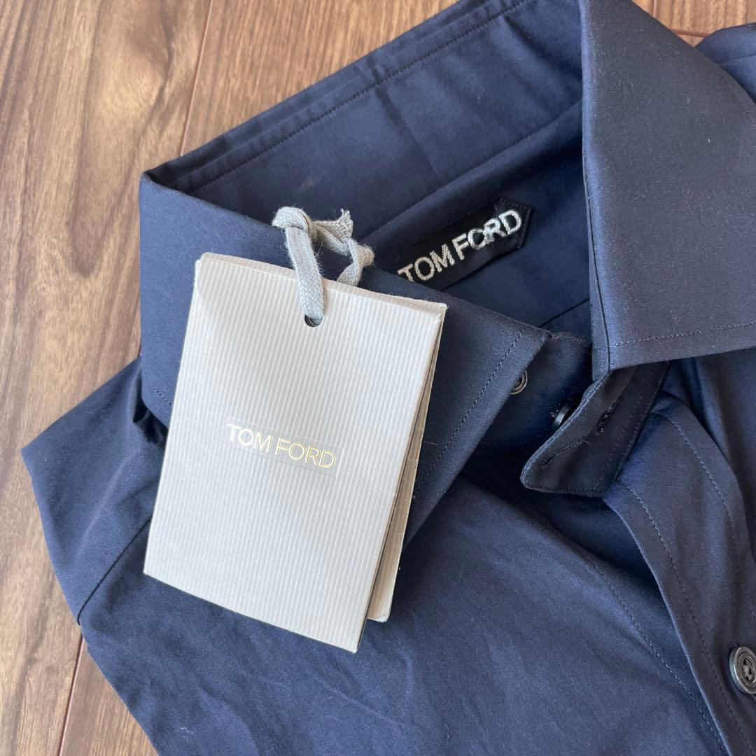 新品未使用】TOM FORD ネイビー ドレスシャツ XL 定価約8.0万円 - メルカリ