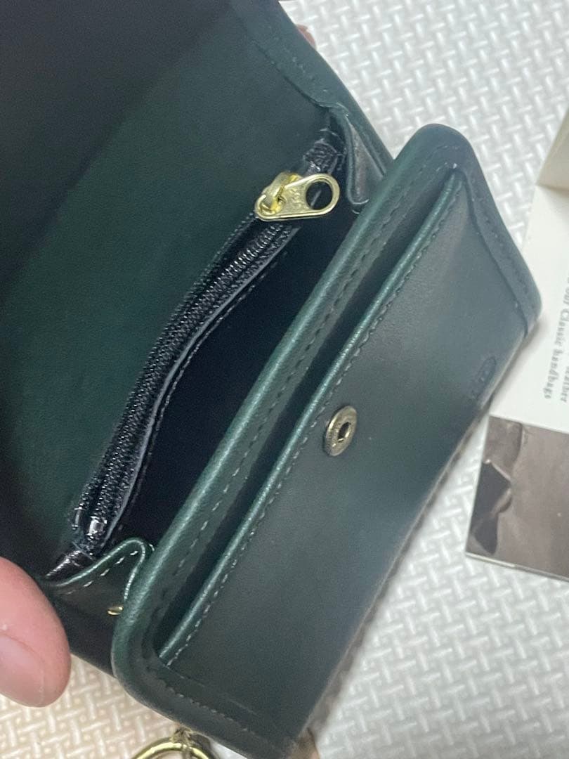 OLD COACH ダークグリーン レザーウォレット 7219