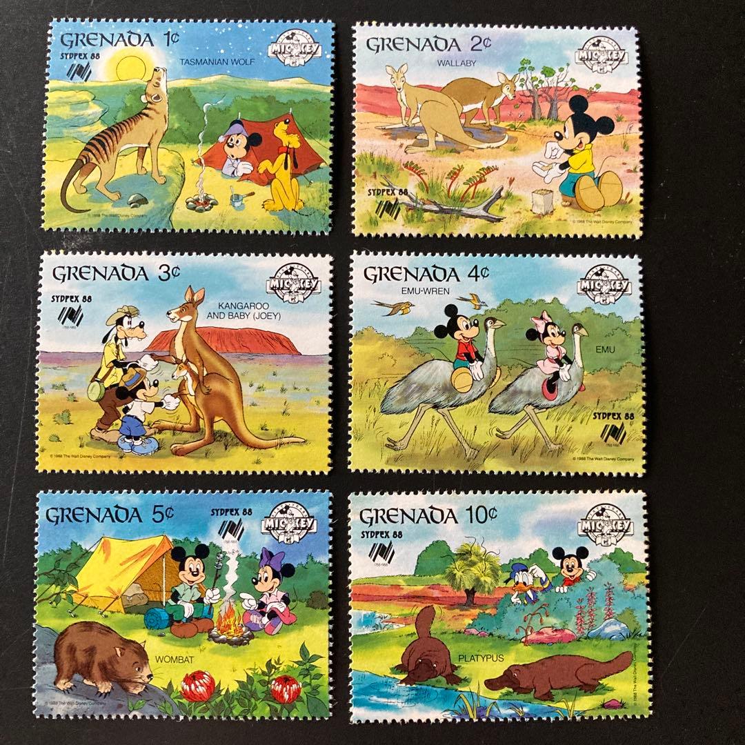 世界のディズニー切手 グレナダ 1988 ミッキーのアフリカ旅行 未使用6
