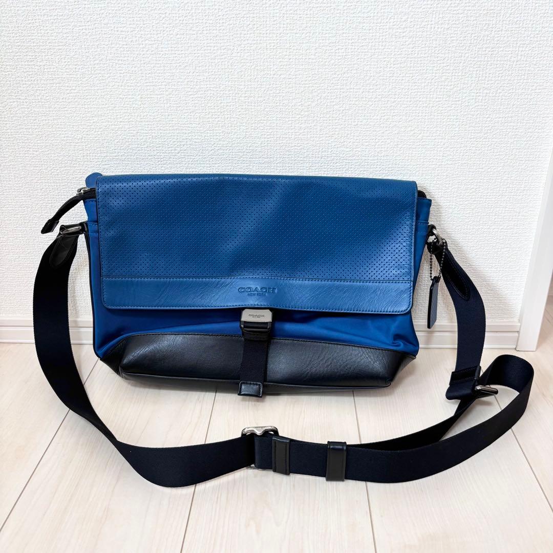 COACH コーチ メッセンジャーバッグ ブルー ショルダーバッグ メンズ COACH（コーチ） ショルダーバッグ チャーター クロスボディ バッグ 24
