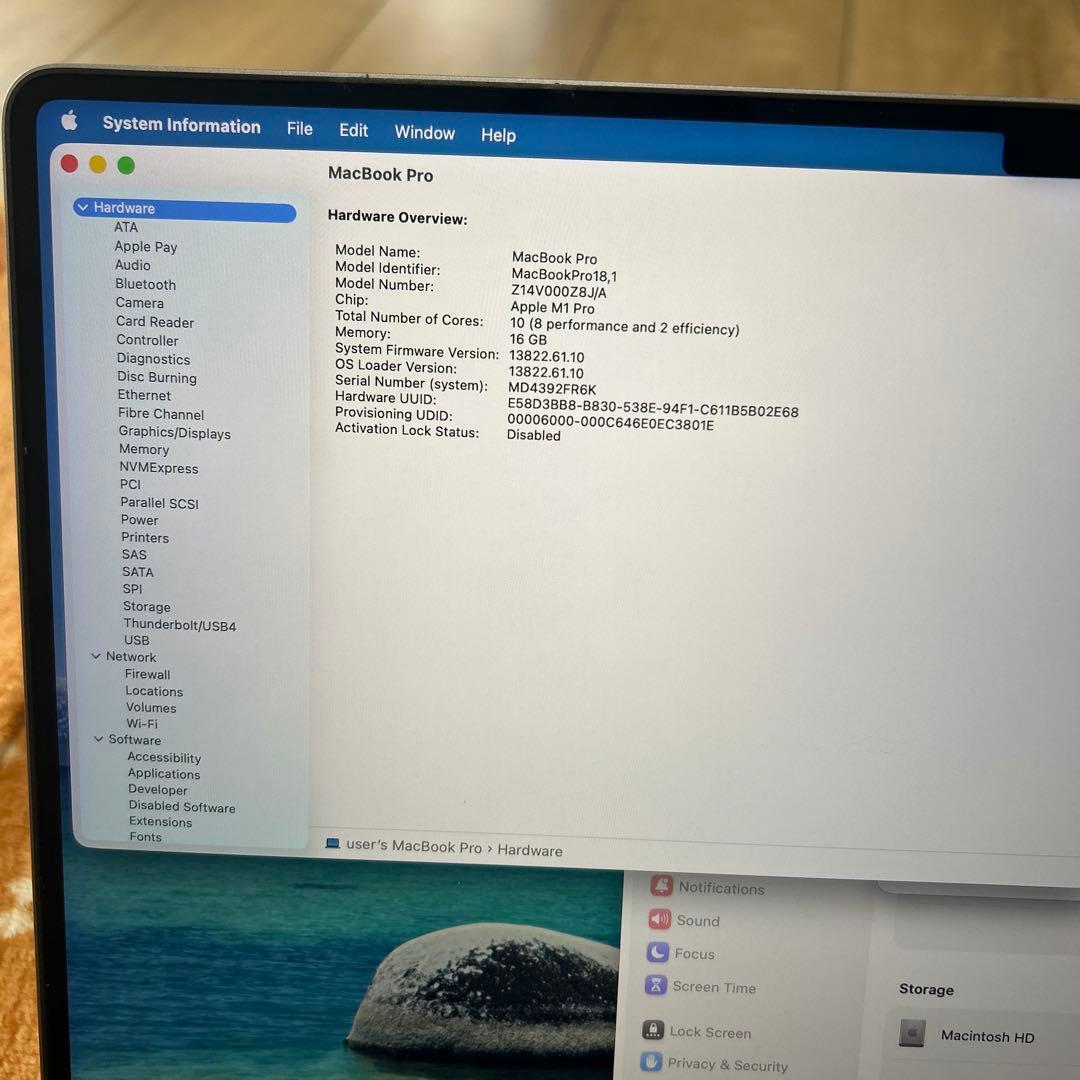 MacBookPro 16インチ M1 16/500GB 16コア