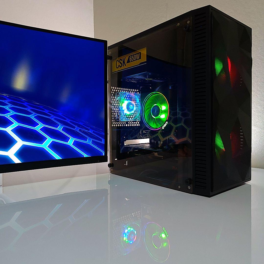 【コンパクト ゲーミングPC】デスクトップ／ミニタワー／ブラック／光る LED