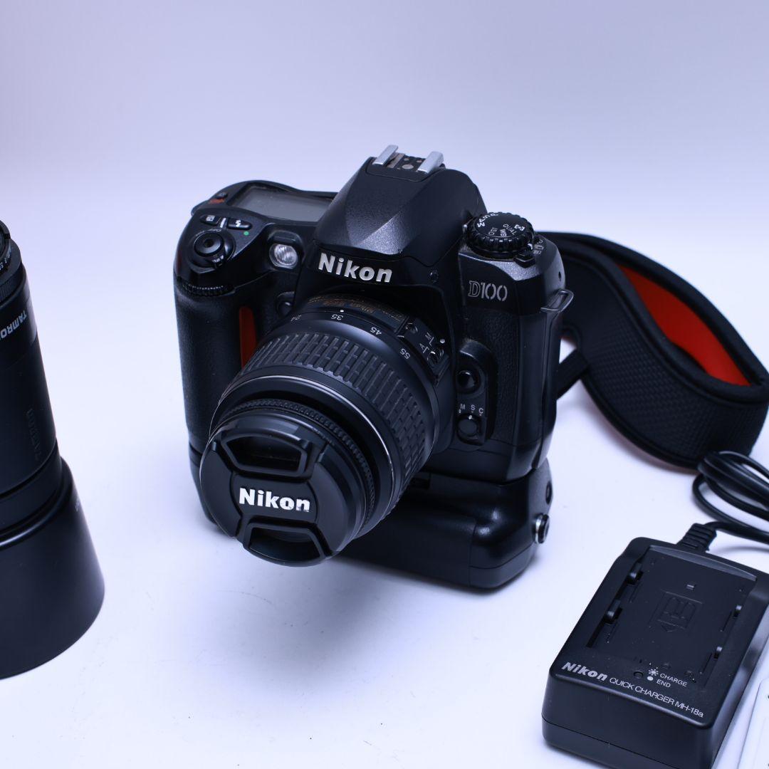 スマホ転送可 Nikon D100 一眼レフデジタルカメラ 電池レンズ2本等付