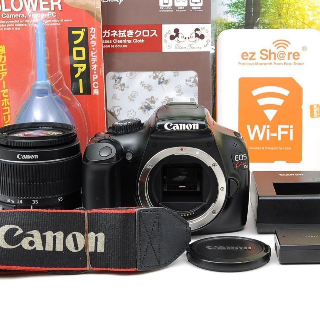 Canon Kiss X50 スマホ転送OK シンプル操作の一眼レフ3822