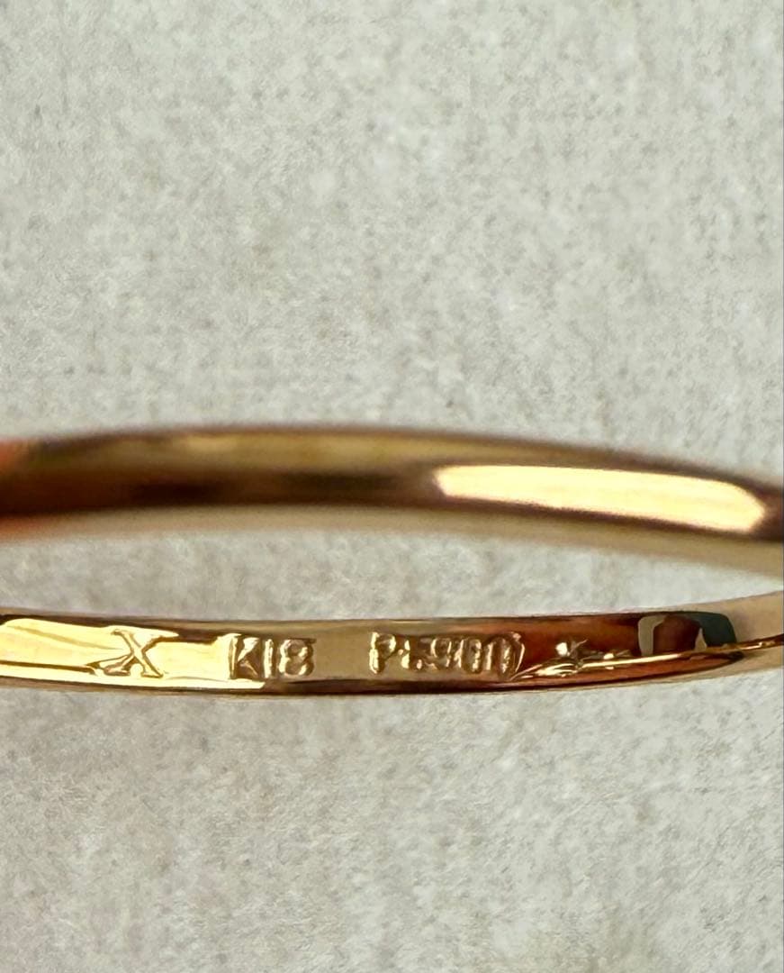 ビズー⭐︎イルネージュブルージルコン ダイヤモンド K18/Pt900 8号