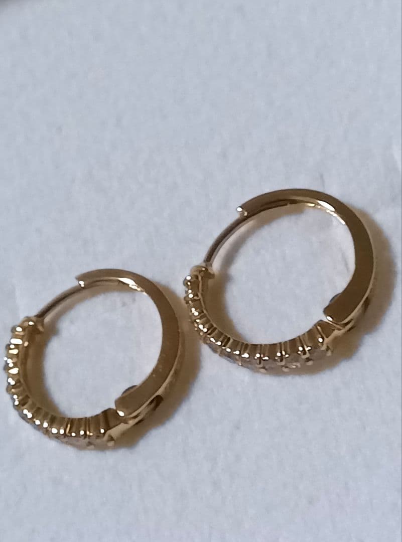 K10 イエローゴールド トータル 0.2ct ダイヤモンド ピアス